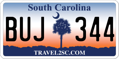 SC license plate BUJ344
