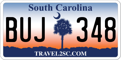 SC license plate BUJ348