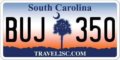 SC license plate BUJ350