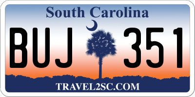 SC license plate BUJ351
