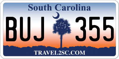 SC license plate BUJ355