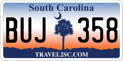 SC license plate BUJ358