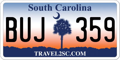 SC license plate BUJ359