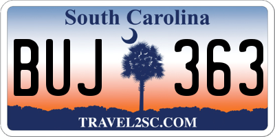 SC license plate BUJ363