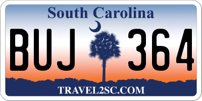 SC license plate BUJ364