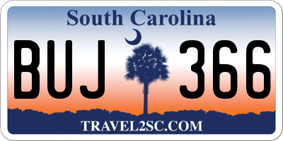 SC license plate BUJ366