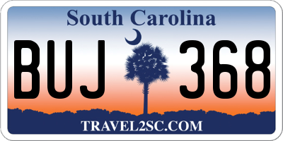 SC license plate BUJ368