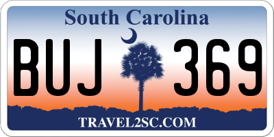 SC license plate BUJ369