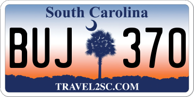 SC license plate BUJ370