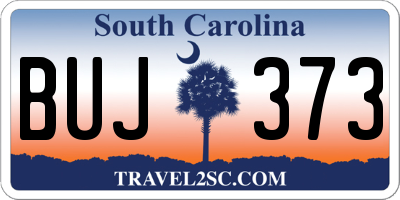 SC license plate BUJ373