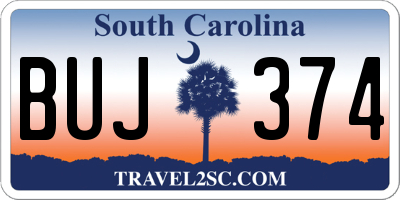 SC license plate BUJ374