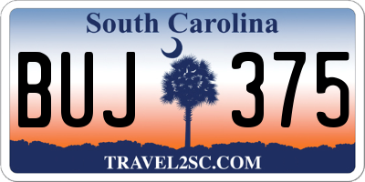 SC license plate BUJ375