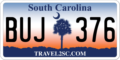 SC license plate BUJ376