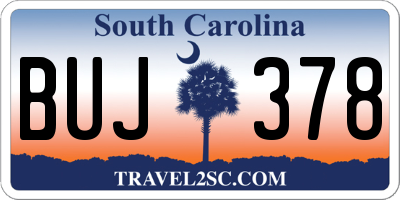 SC license plate BUJ378