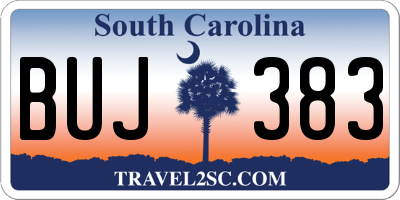 SC license plate BUJ383