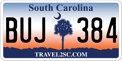 SC license plate BUJ384