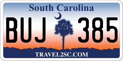 SC license plate BUJ385