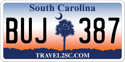 SC license plate BUJ387