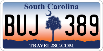SC license plate BUJ389