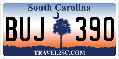 SC license plate BUJ390