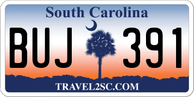 SC license plate BUJ391
