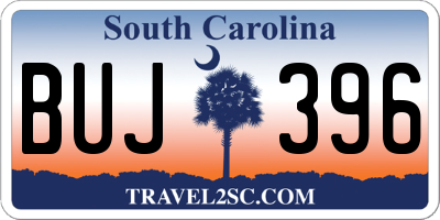 SC license plate BUJ396
