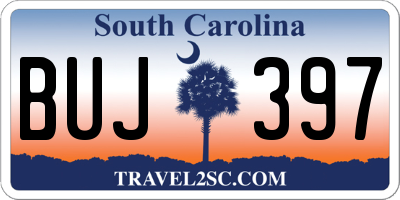 SC license plate BUJ397
