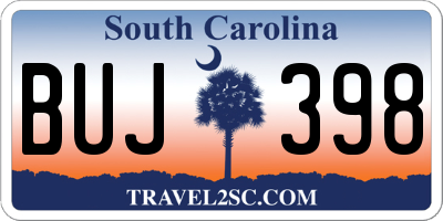 SC license plate BUJ398