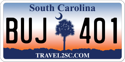 SC license plate BUJ401