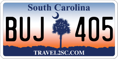 SC license plate BUJ405
