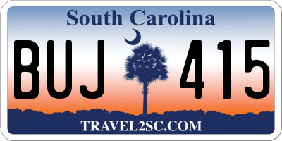 SC license plate BUJ415