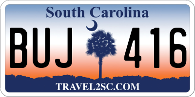 SC license plate BUJ416