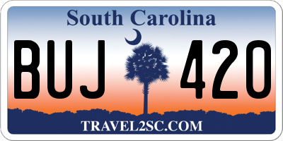 SC license plate BUJ420