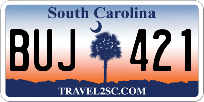 SC license plate BUJ421