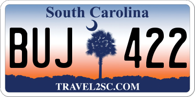 SC license plate BUJ422