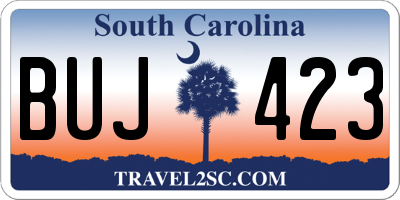 SC license plate BUJ423