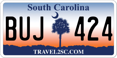 SC license plate BUJ424