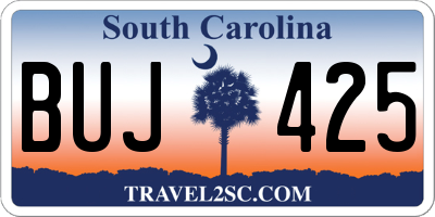 SC license plate BUJ425