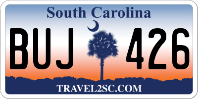 SC license plate BUJ426