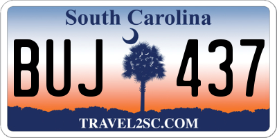 SC license plate BUJ437
