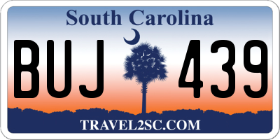 SC license plate BUJ439