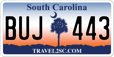 SC license plate BUJ443