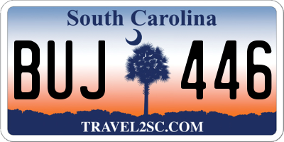 SC license plate BUJ446