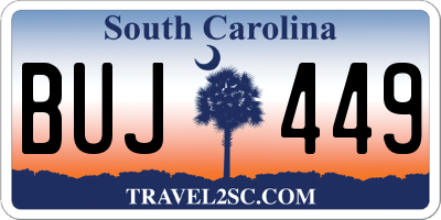 SC license plate BUJ449