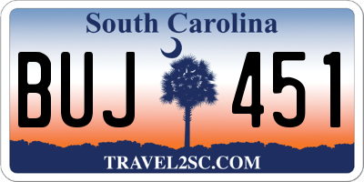 SC license plate BUJ451