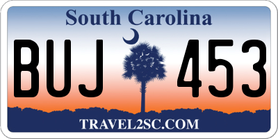 SC license plate BUJ453