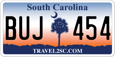 SC license plate BUJ454
