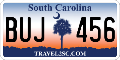 SC license plate BUJ456