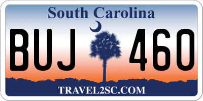 SC license plate BUJ460
