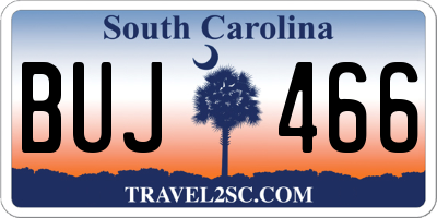 SC license plate BUJ466